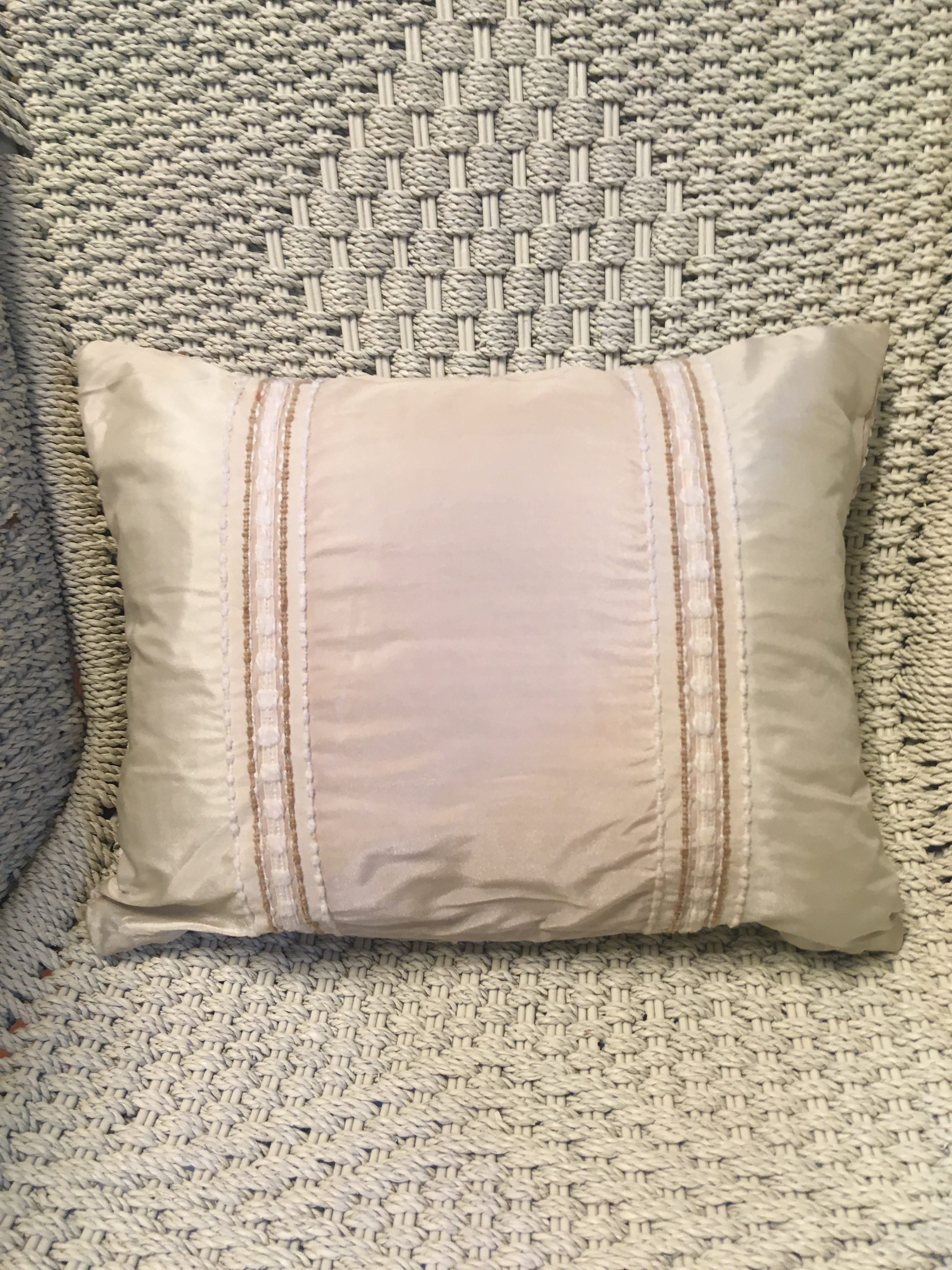 Cream Satin with Dark Caramel Stripes Cushion Cover Jacaranda Country