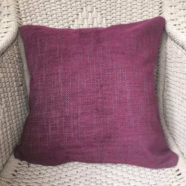 Cerise & Grey Openweave Velvet Scatter Cushion Cover (1)