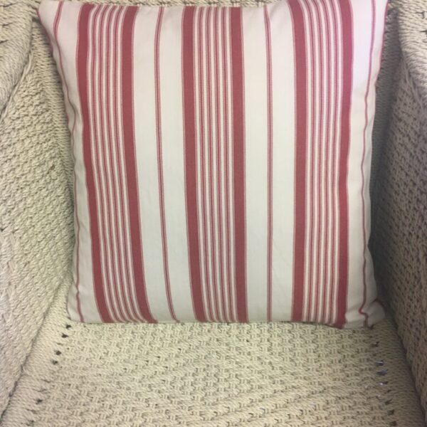 Red & White Stripe Scatter Cushion Cover