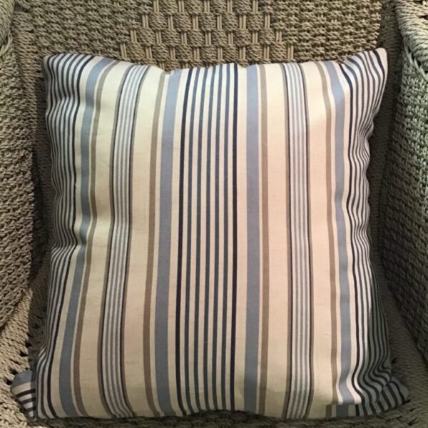 Blue, Beige & Off White Stripes Scatter Cushion Cover (1)