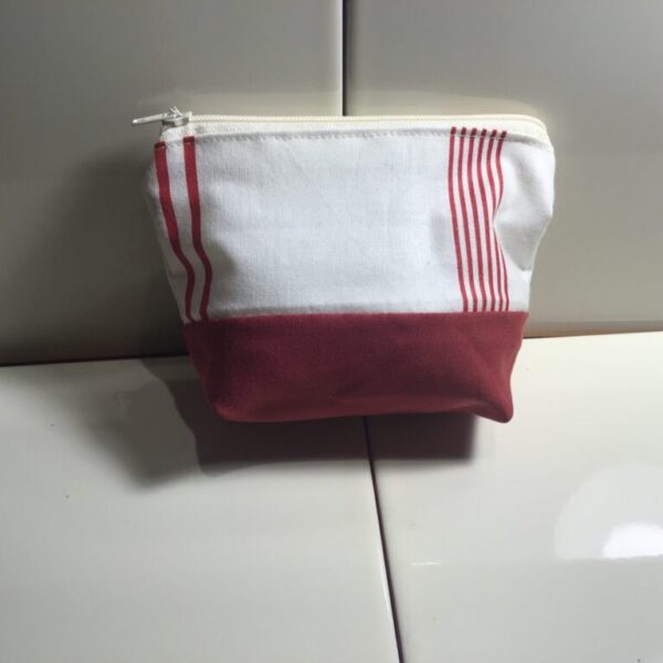 Small Cosmetic Bag - Red Stripes