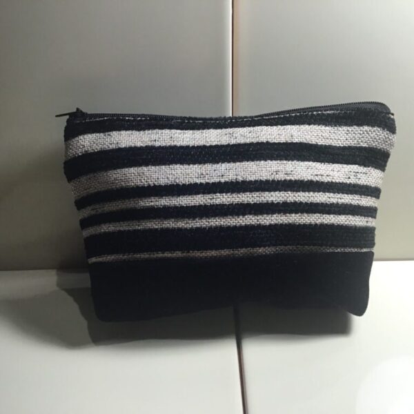 Large Cosmetic Bags - Black Velvet Stripes