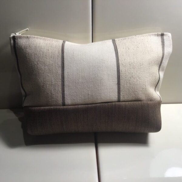 Large Cosmetic Bags - Brown Stripe