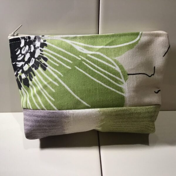 Large Cosmetic Bags - Lime Green Abstract Flower