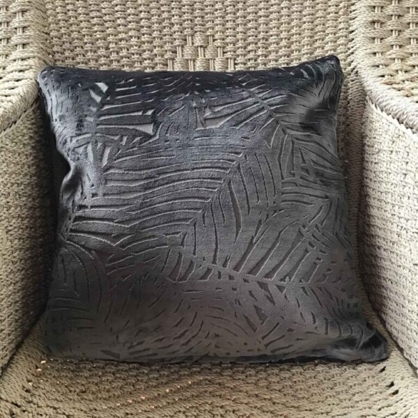 Charcoal Velvet Leaves Scatter Cushion Covers