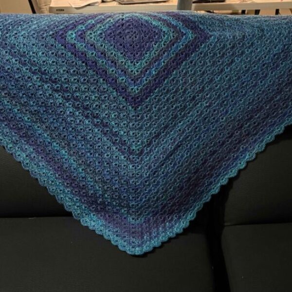 Teal and Purple Fan Blanket